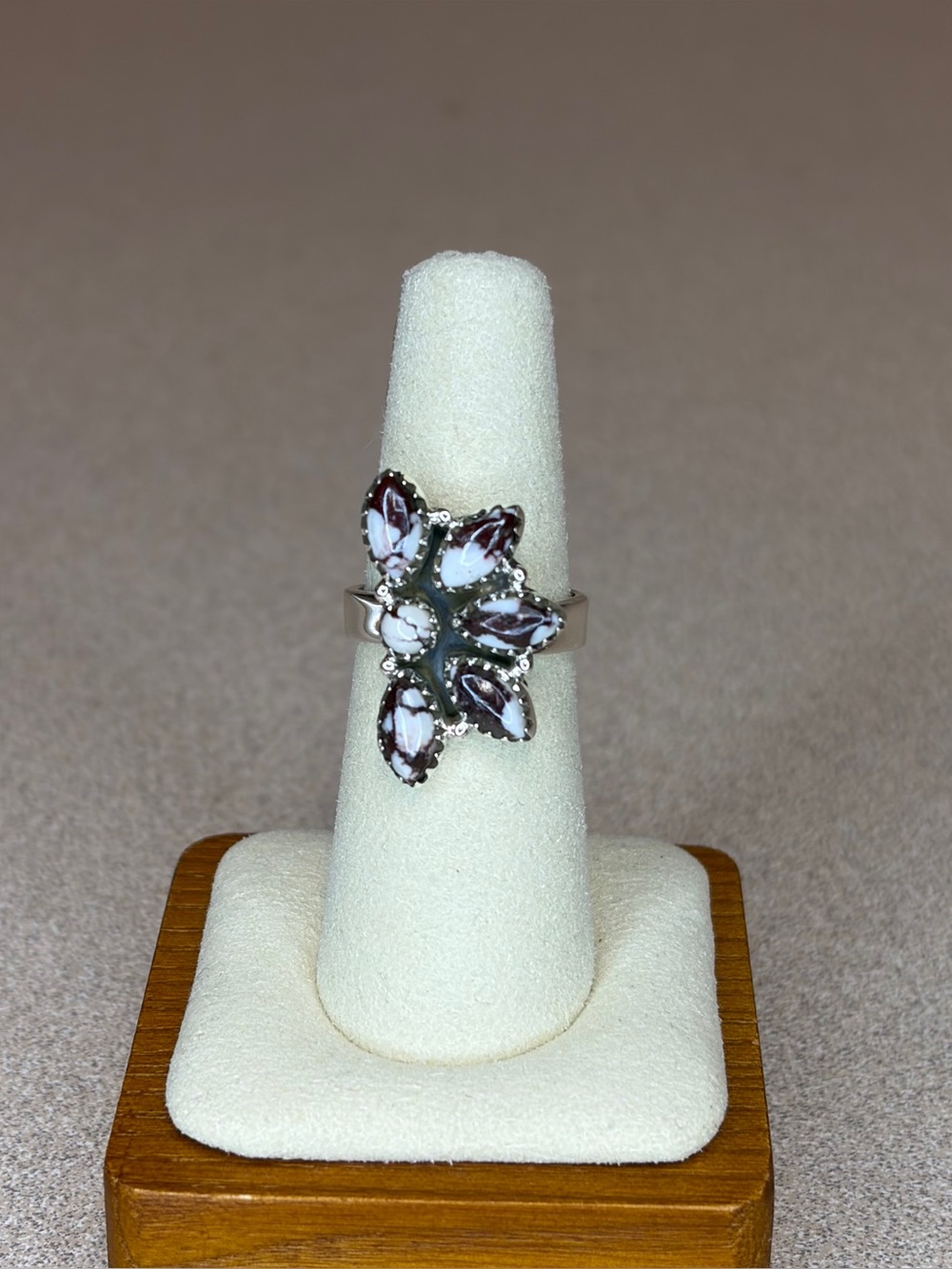 925 Sterling Silver Wild Horse Half Cluster Ring